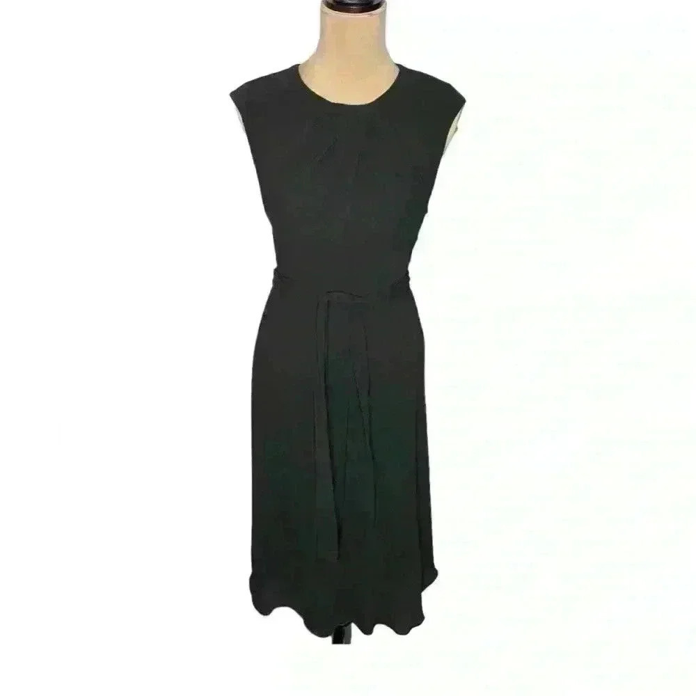 NWT Lauren Ralph Lauren Bubble Crepe Cap-Sleeve Dress Black Size 4 - Picture 4 of 9